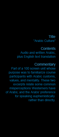 Arabic Culture Leson